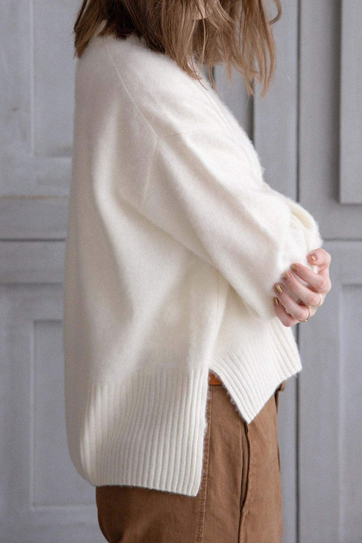 26AW Pull ras du cou en laine RWS grattée /CT26318