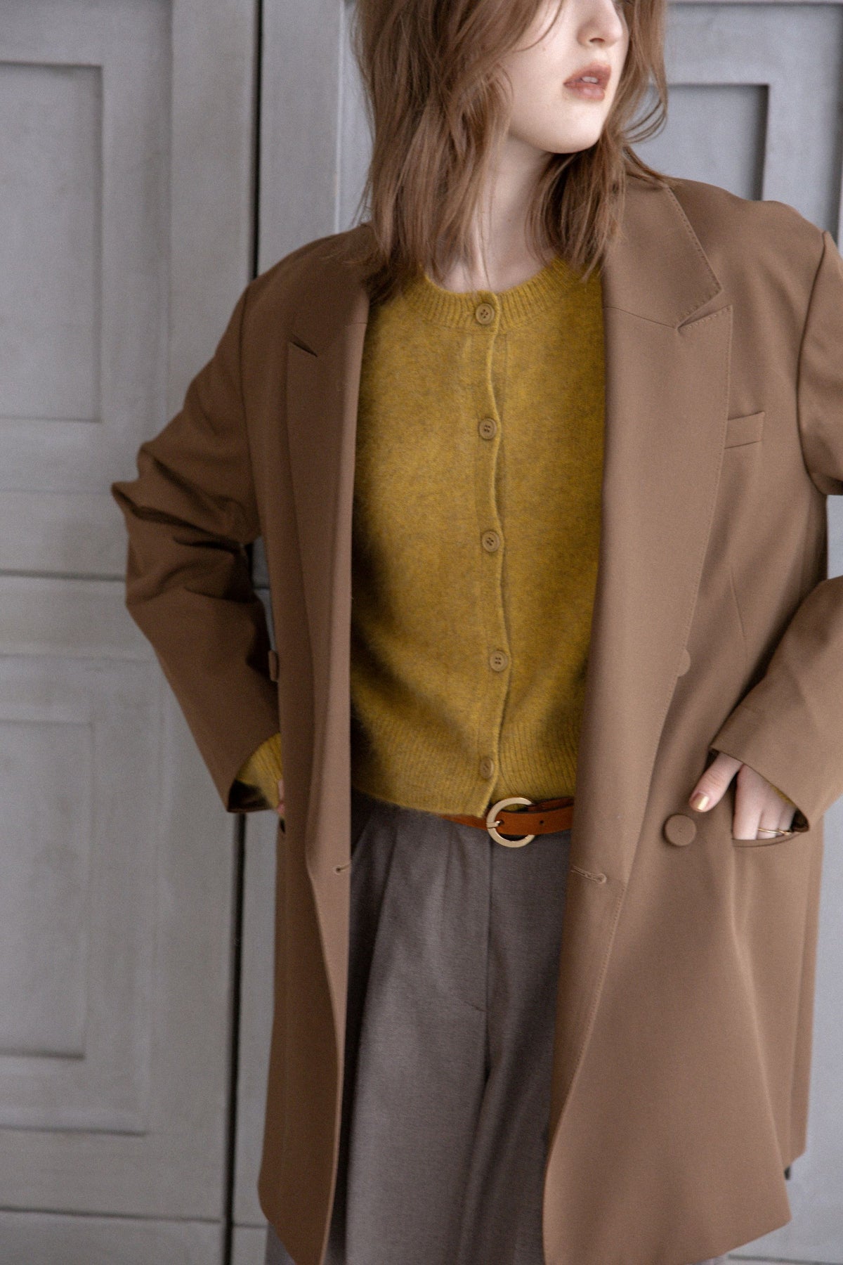 26AW Cardigan court en raton laveur /CT26333