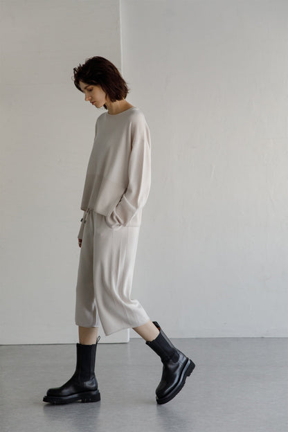 24AW Cashmere long rib pullover /CT24313