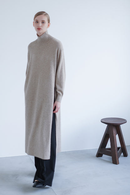 Cashmere raccoon long slit  pullover/ CT23334