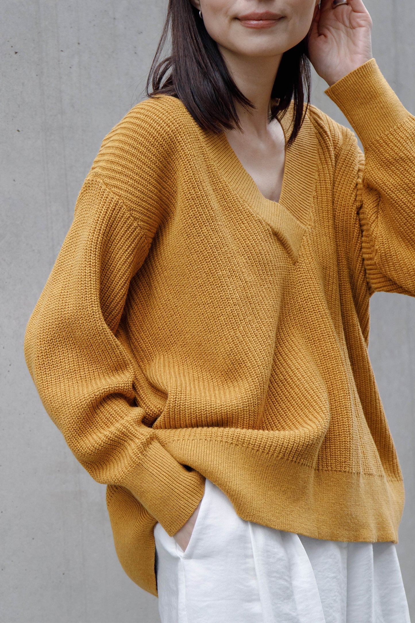 Wool cotton oversized pullover /CT21316