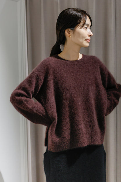 25AW Pull fente latérale en laine de raton laveur  /CT21355