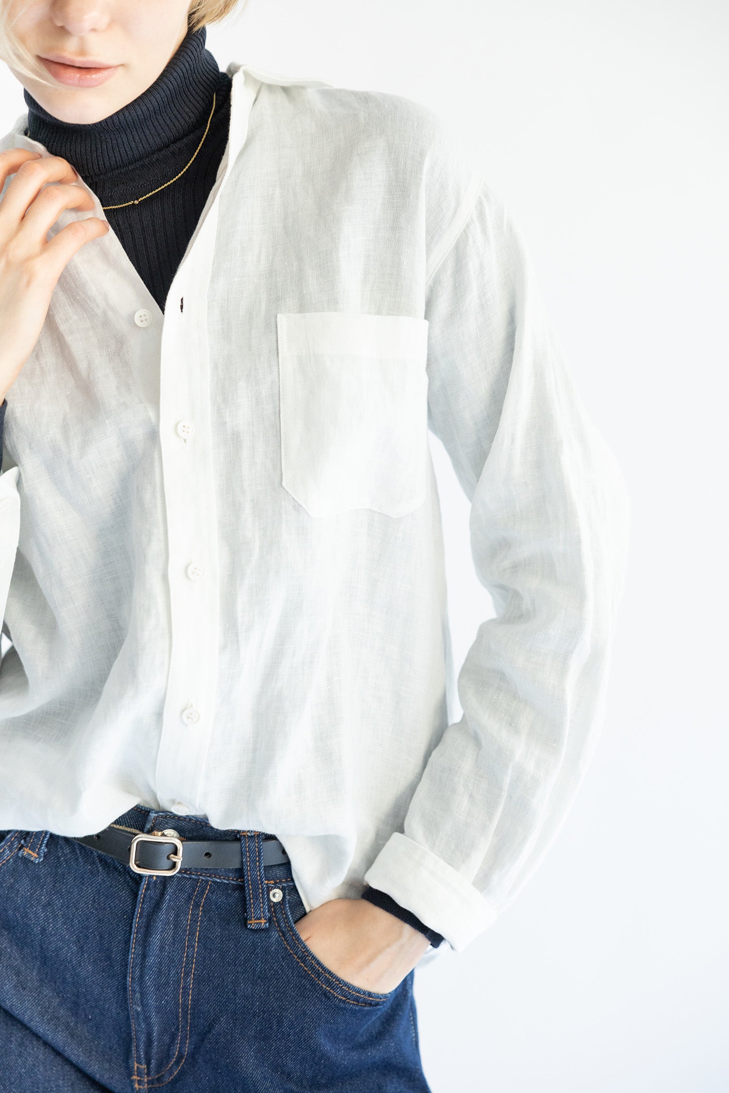 Re Stock Silk cashmere rib turtle pullover /CT22305