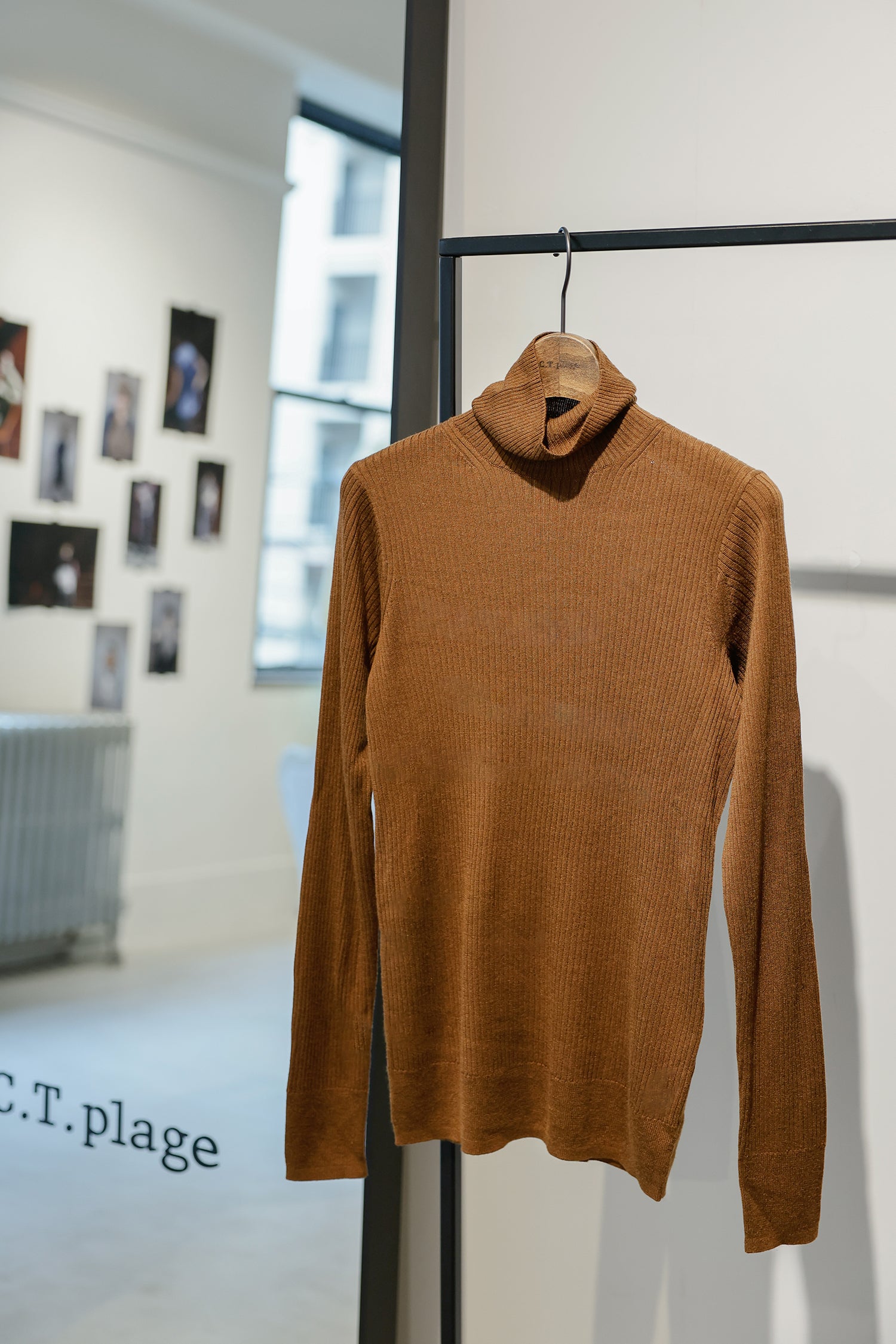 Re Stock Silk cashmere rib turtle pullover /CT22305