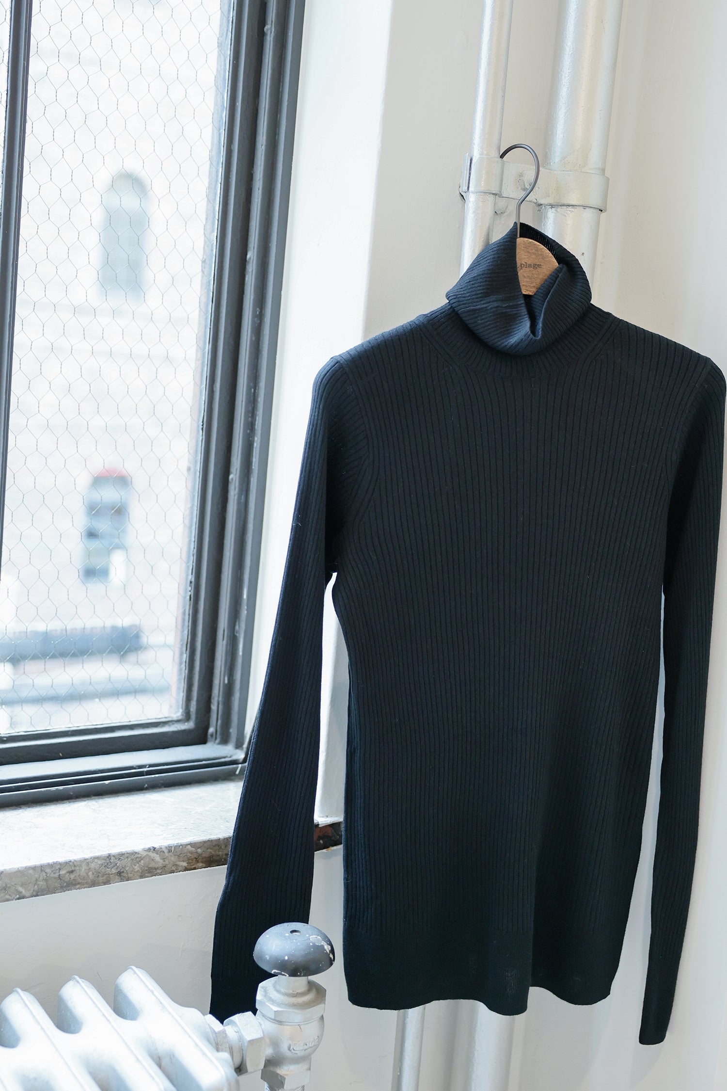 Re Stock Silk cashmere rib turtle pullover /CT22305