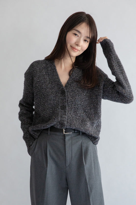 Archive item Cardigan en laine et coton nep /CT22315