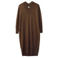 Wool cashmere V-neck dress /CT22325