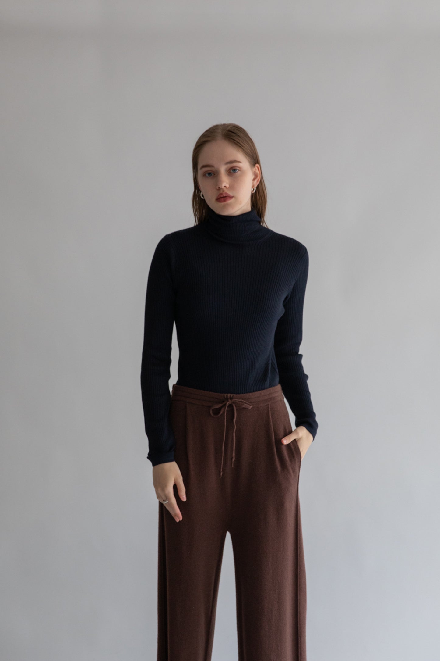 Wool cashmere wide pants/ CT22327