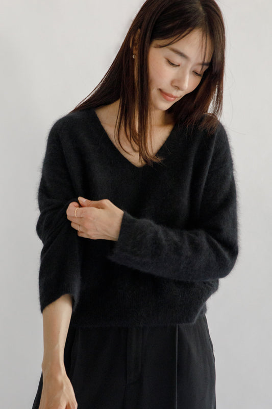 23AW Raccoon v-neck pullover /CT22348