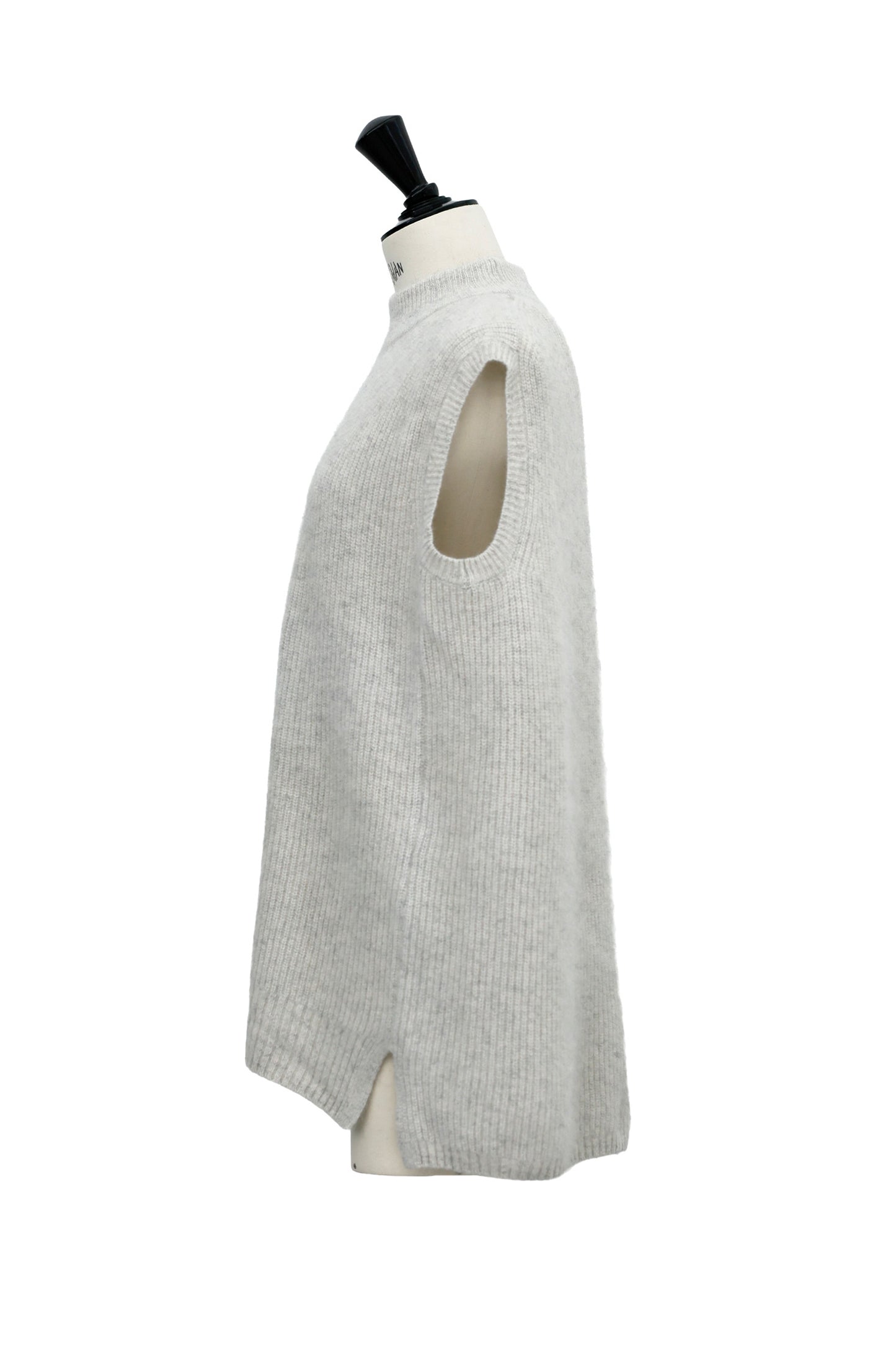 Archive item Gilet à fente dans le dos en laine de raton laveur L.GREY /CT23101