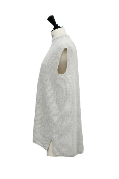 Archive item Gilet à fente dans le dos en laine de raton laveur L.GREY /CT23101