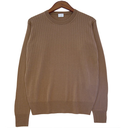 Silk cashmere rib crew pullover/ CT23104