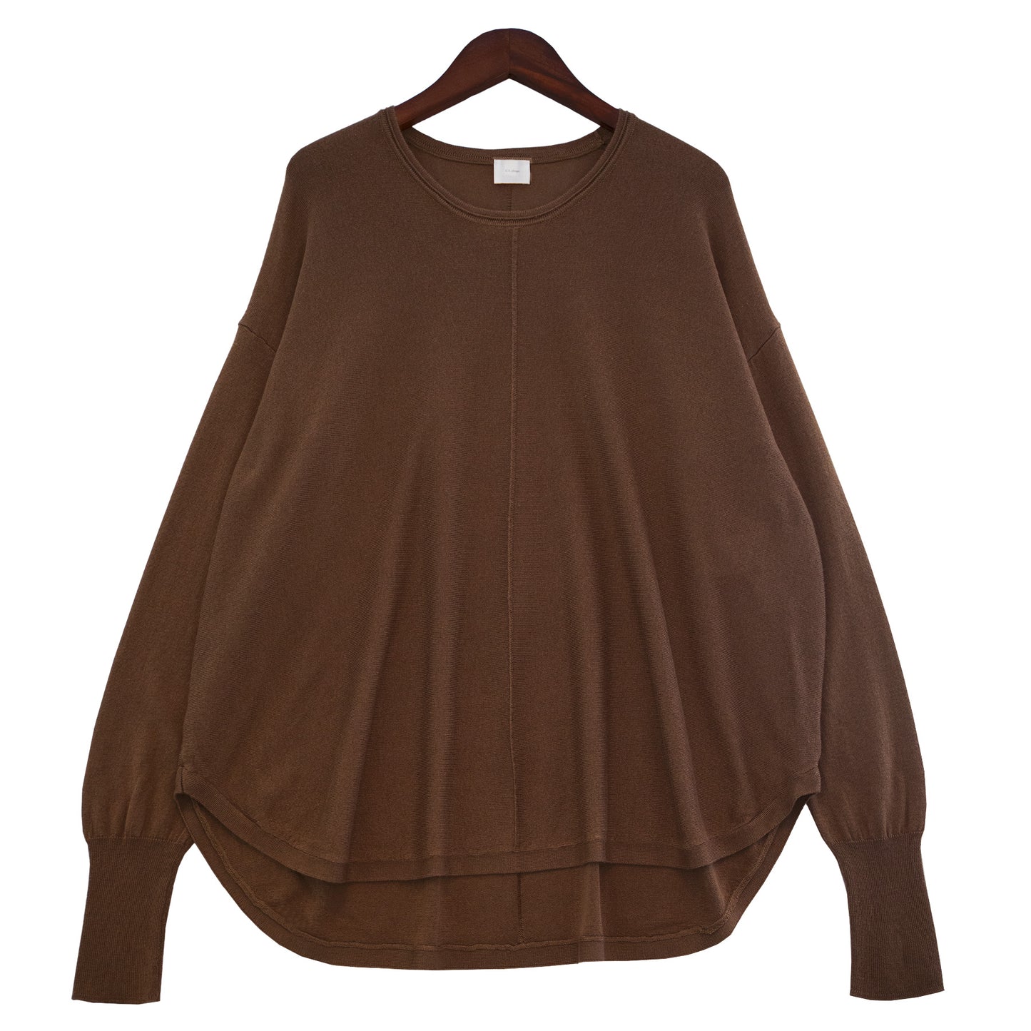 Silk cashmere round hem pullover /CT23106