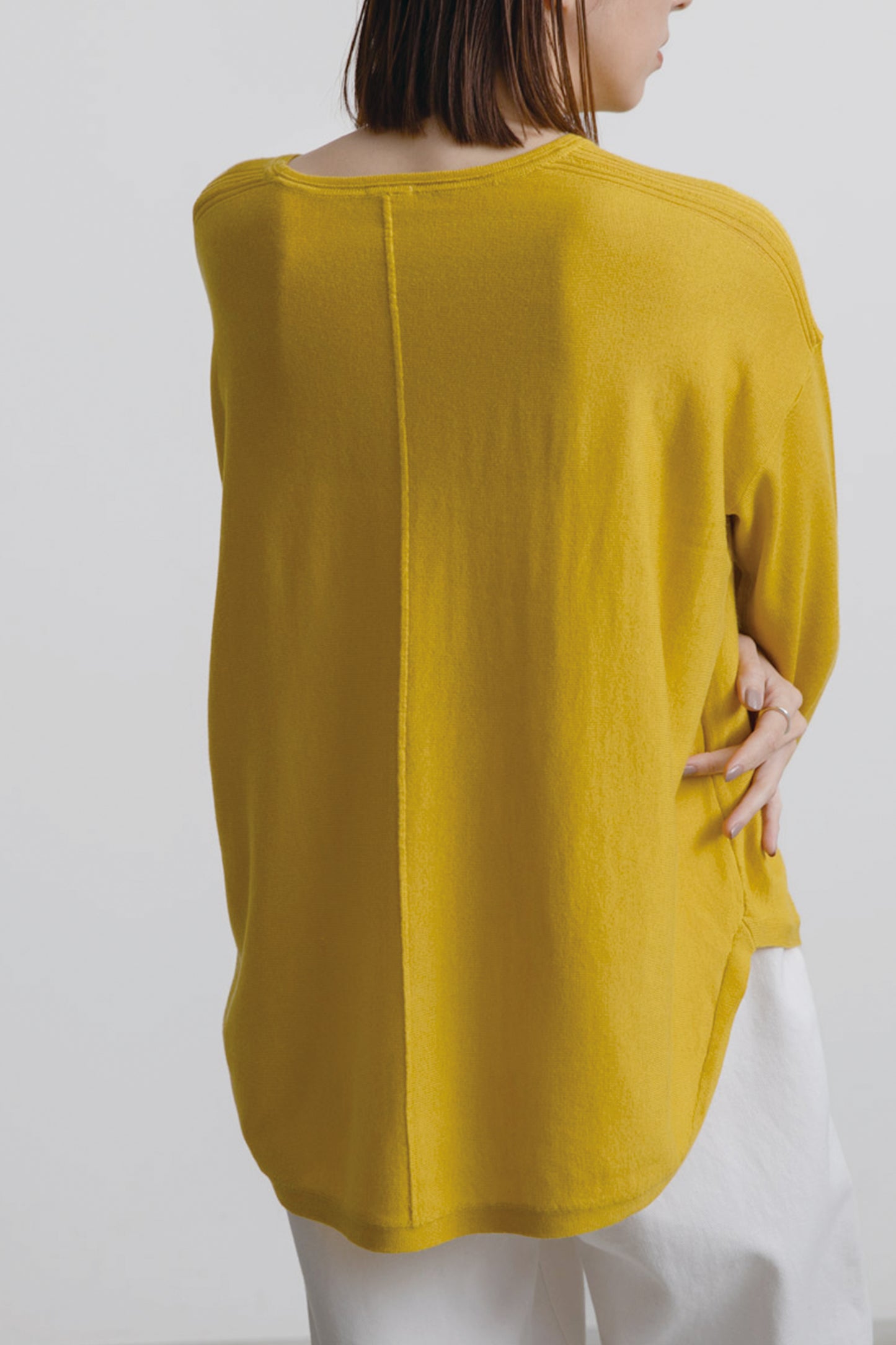 Silk cashmere round hem pullover/ CT23106【CP04】