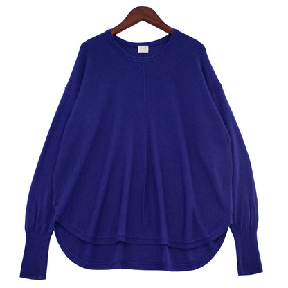 Silk cashmere round hem pullover /CT23106