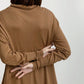 Silk cashmere round hem turtle pullover/ CT23107