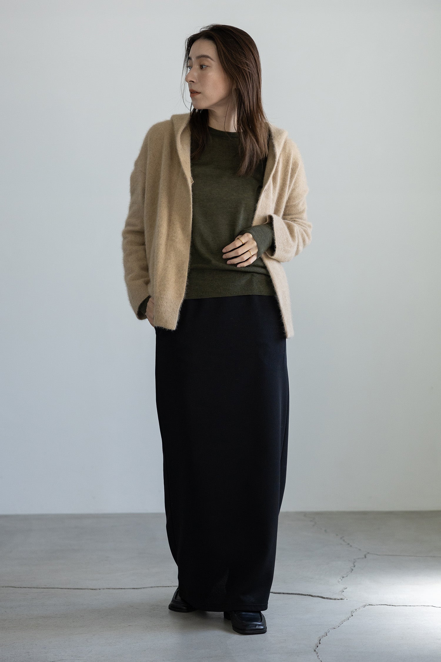 Re Stock Cardigan à capuche en renard et en raton laveur /CT23112