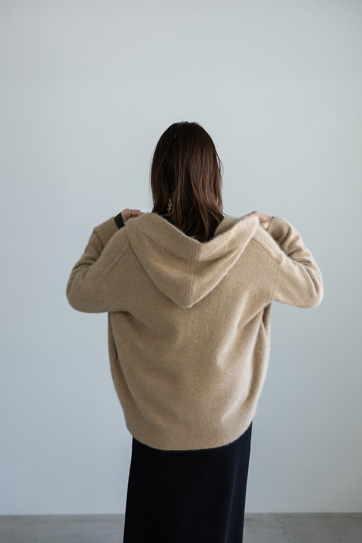 Re Stock Cardigan à capuche en renard et en raton laveur /CT23112