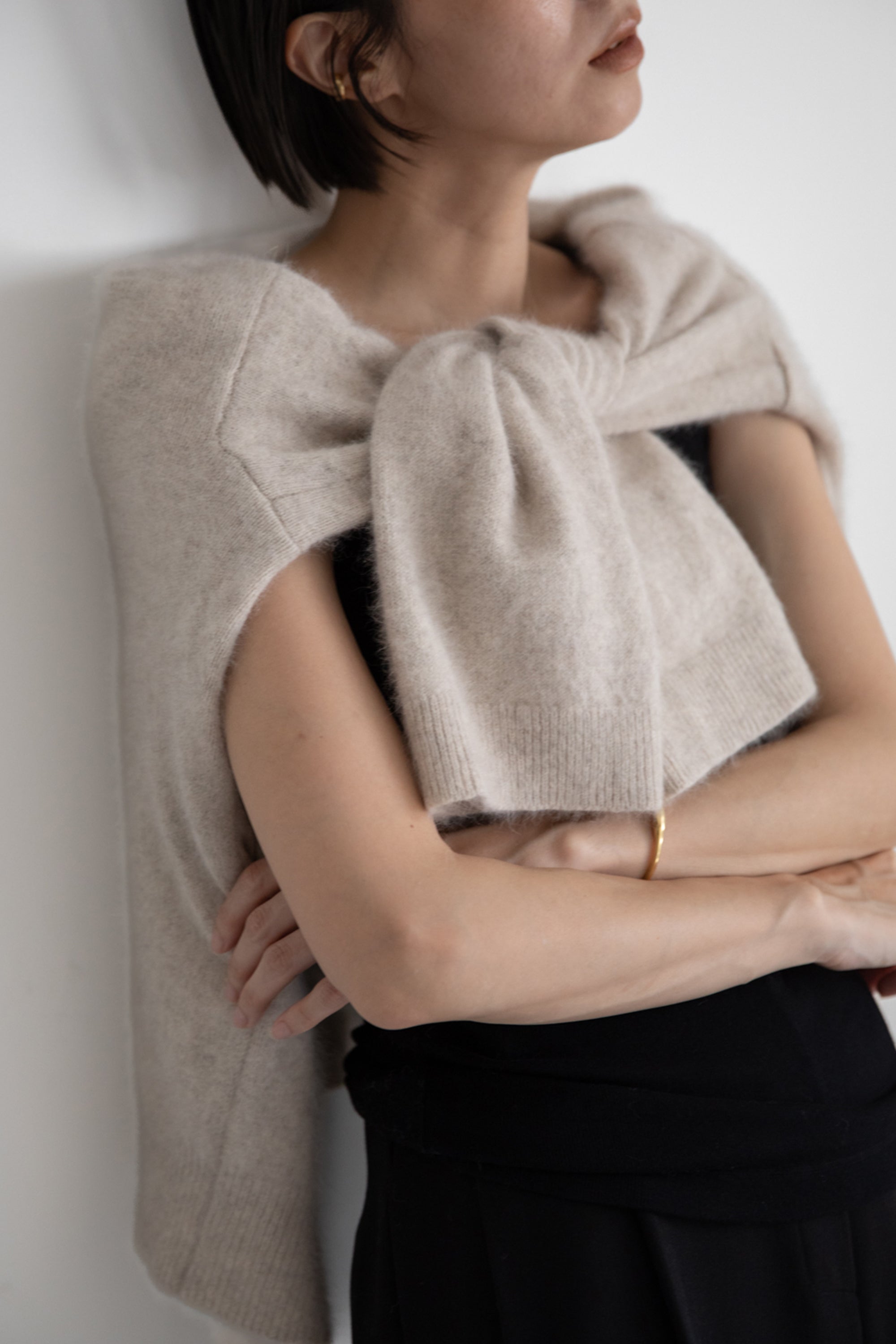 Re Stock Cardigan à capuche en renard et en raton laveur /CT23112