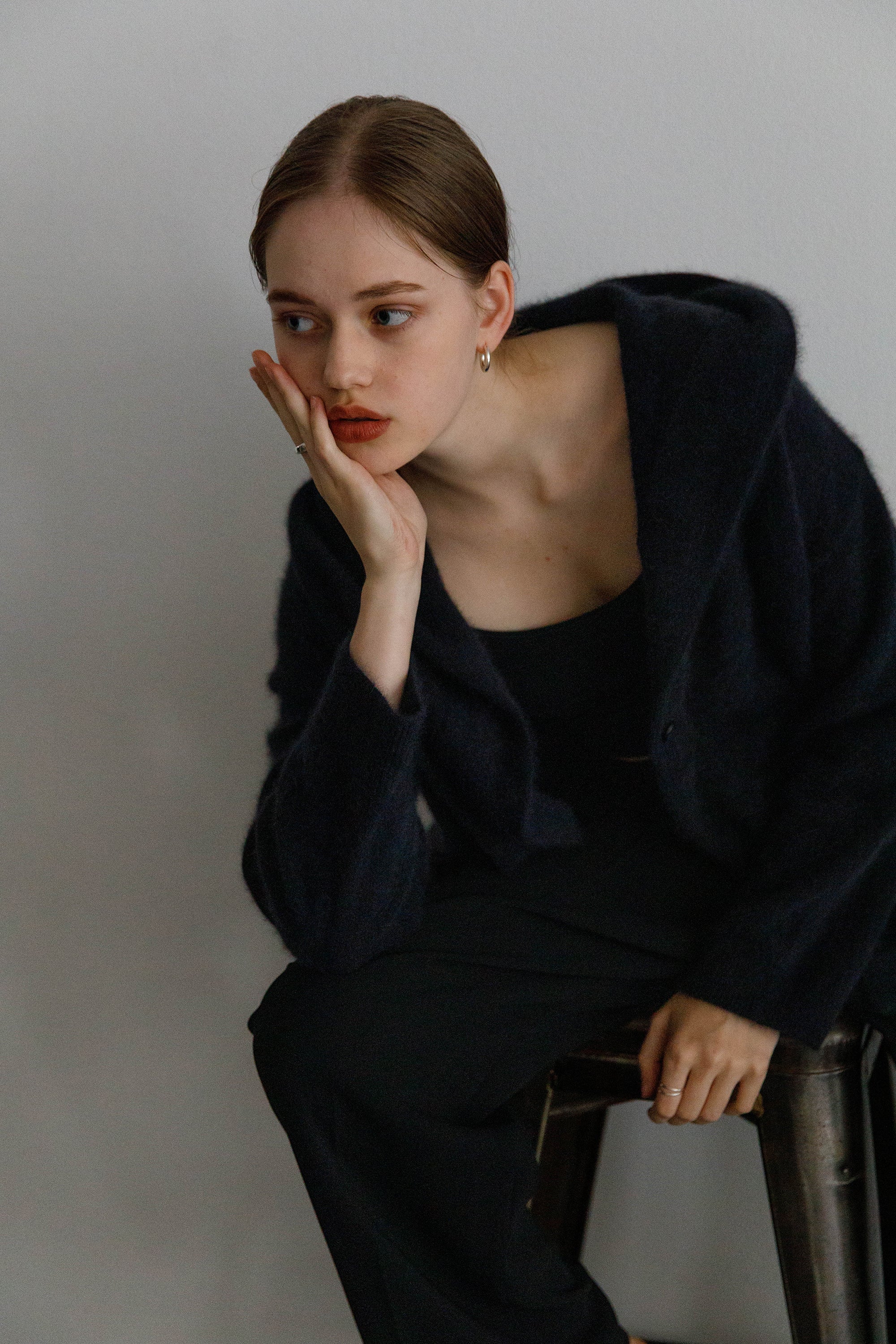 Re Stock Cardigan à capuche en renard et en raton laveur /CT23112
