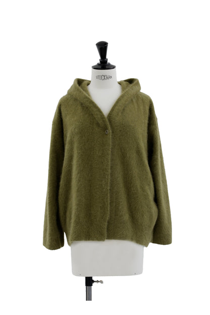 Cardigan à capuche en renard et en raton laveur /CT23112