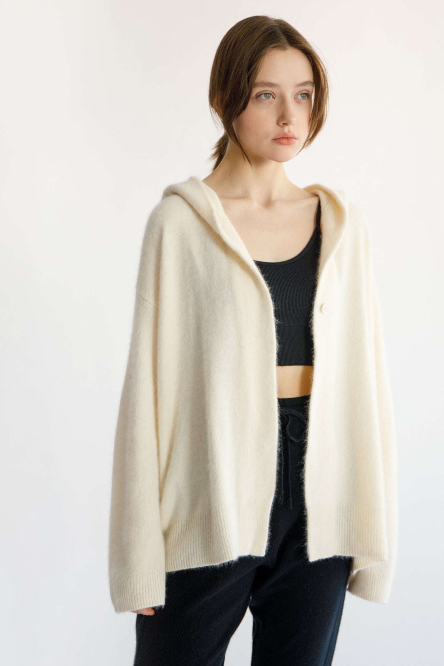 Re Stock Cardigan à capuche en renard et en raton laveur /CT23112