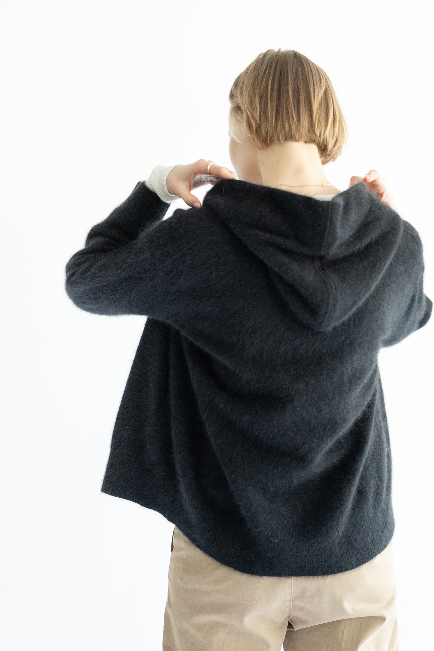 Re Stock Cardigan à capuche en renard et en raton laveur /CT23112