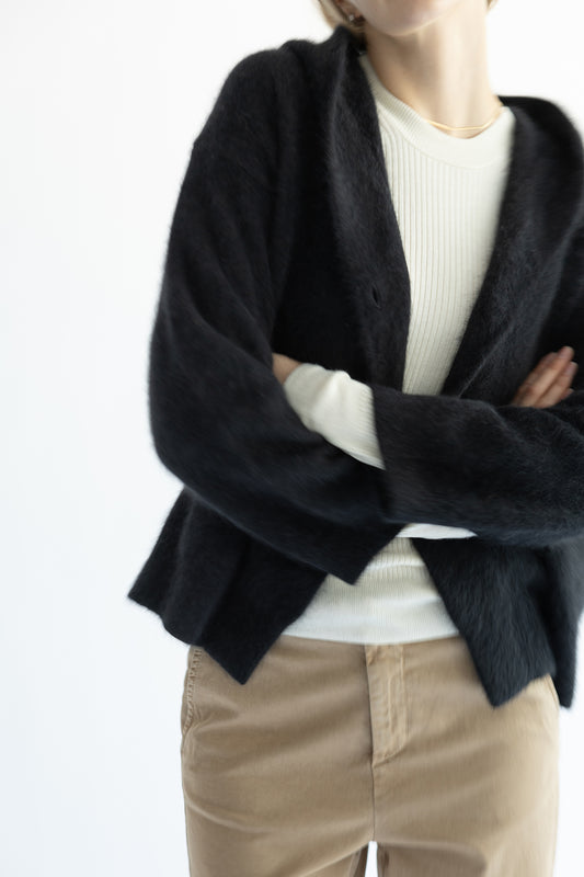 Re Stock Cardigan à capuche en renard et en raton laveur /CT23112