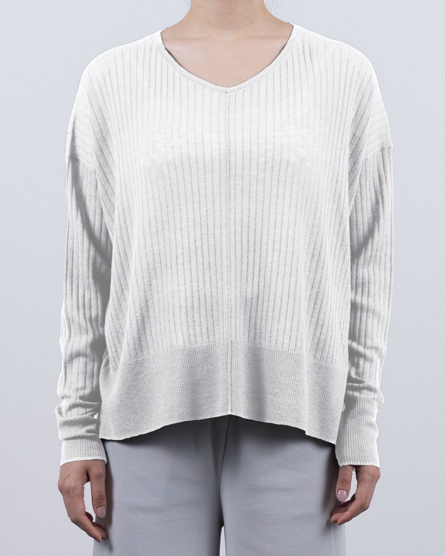 Light wool v neck pullover  /CT23114