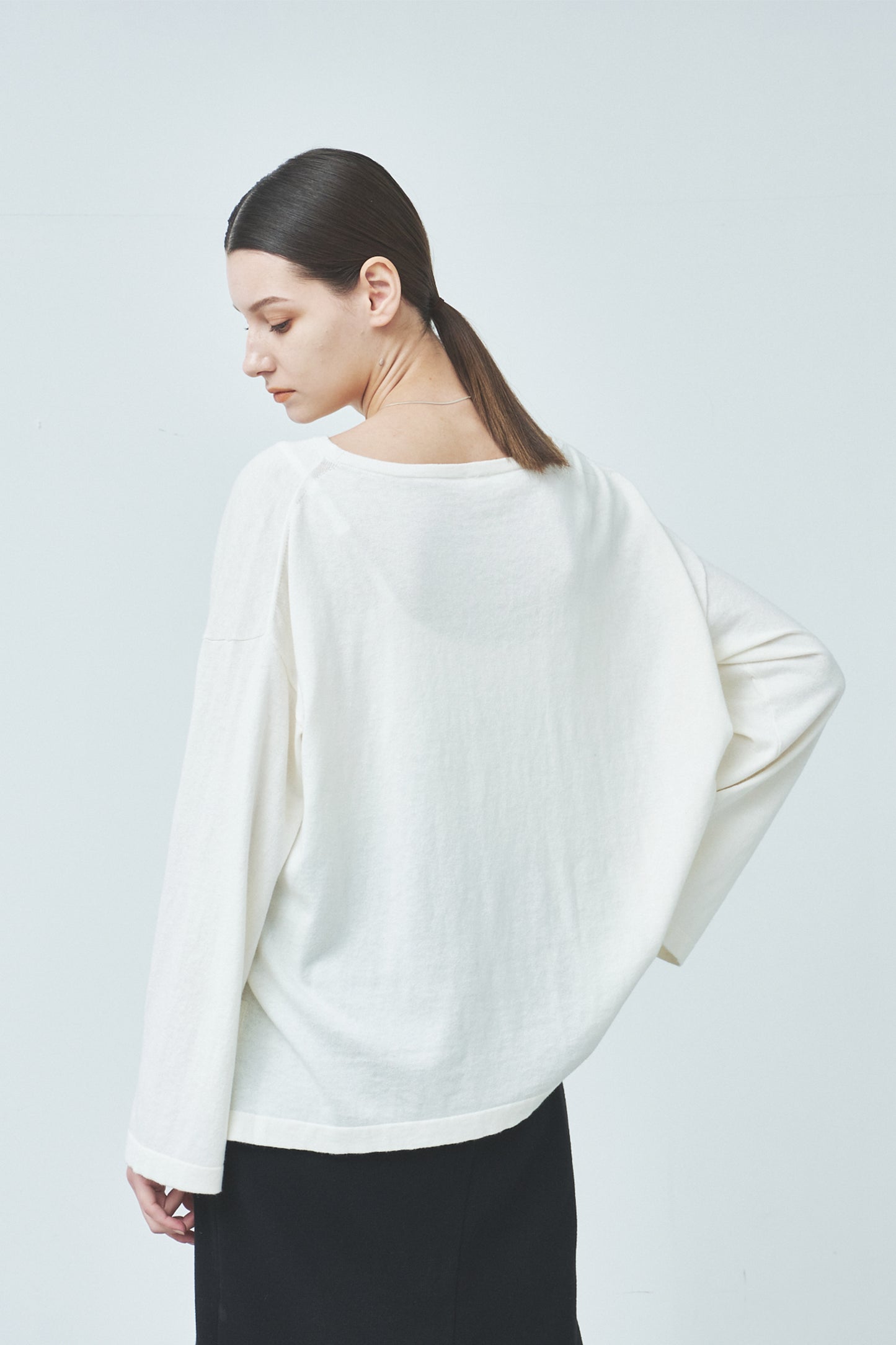 Cotton cashmere wide sleeve pullover /CT23116【CP04】
