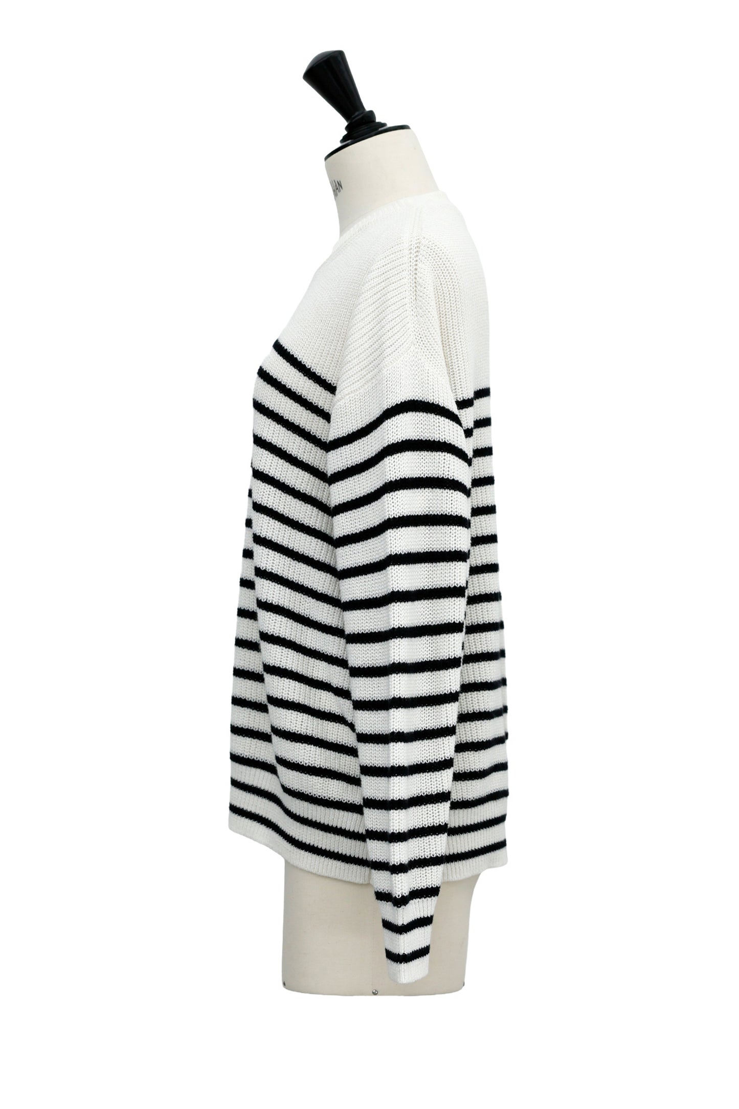 Pull tricot côtelé en coton et cachemire /CT23118