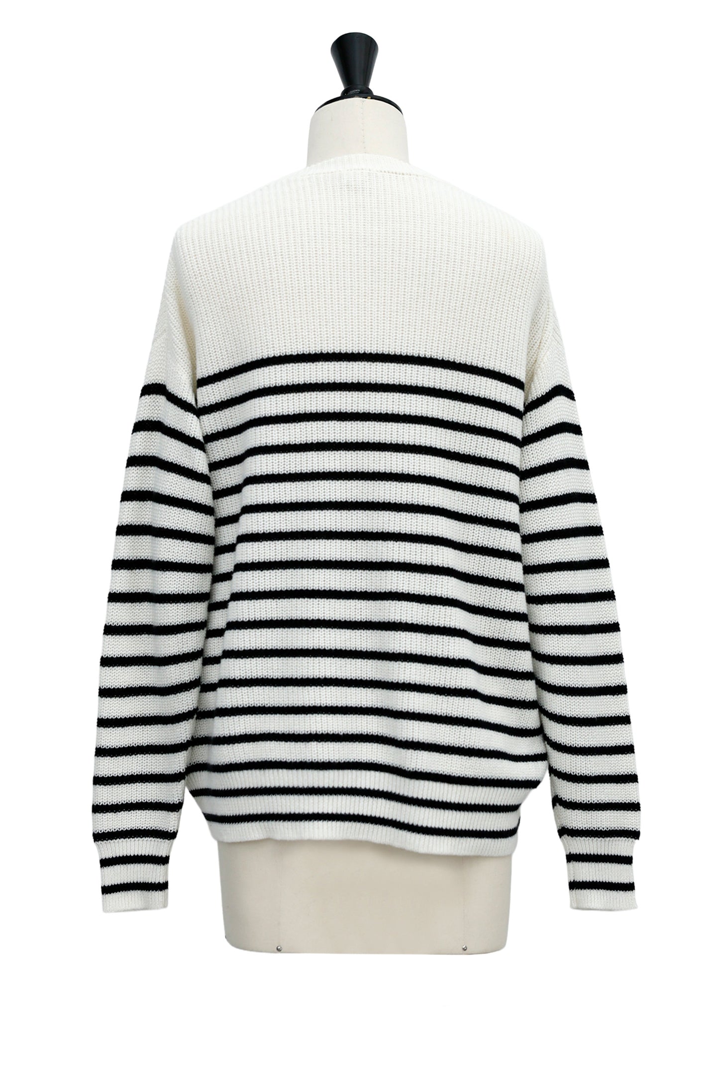 Pull tricot côtelé en coton et cachemire /CT23118