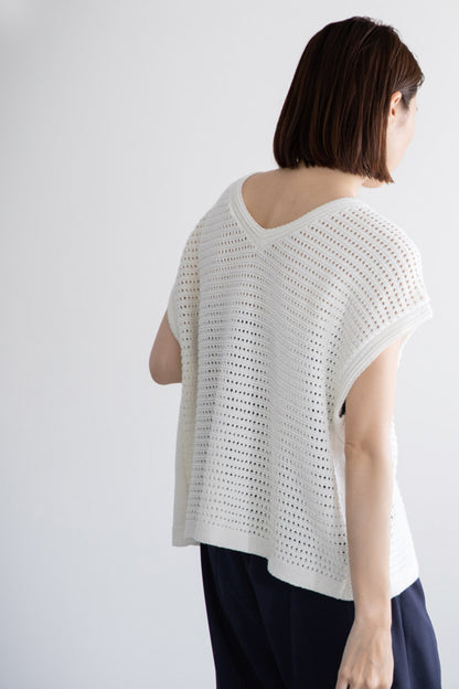 Cotton linen pattern pullover / CT23121