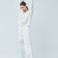 Cotton linen pattern cardigan WHITE/ CT23122