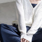 Cotton linen pattern cardigan WHITE/ CT23122【CP04】