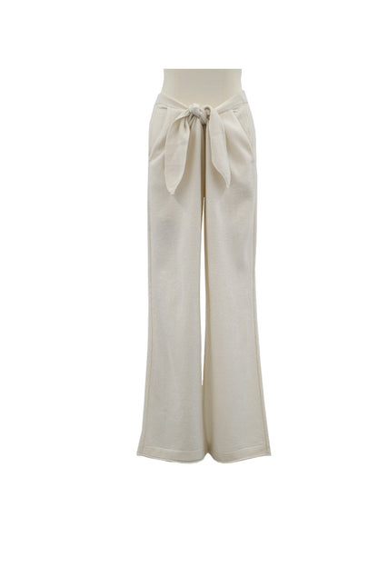 Cashmere tie-detailed wide pants /CT23321