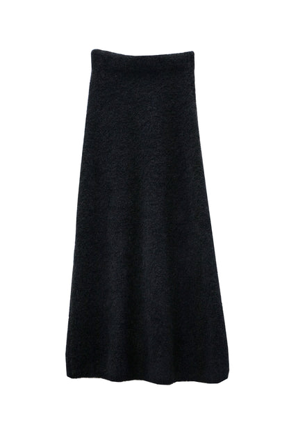 Alpaca loop back slit skirt/ CT23331