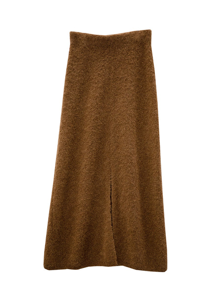 Alpaca loop back slit skirt/ CT23331