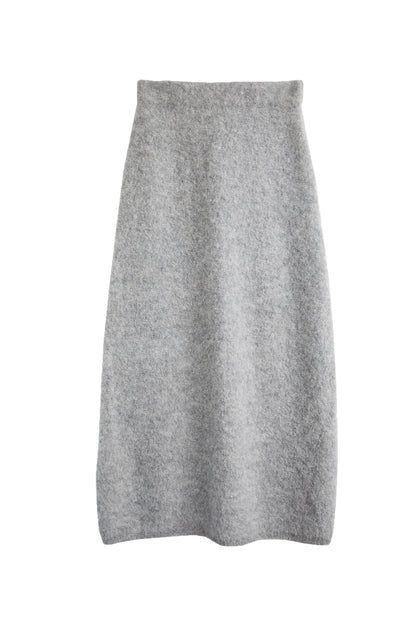 Alpaca loop back slit skirt/ CT23331