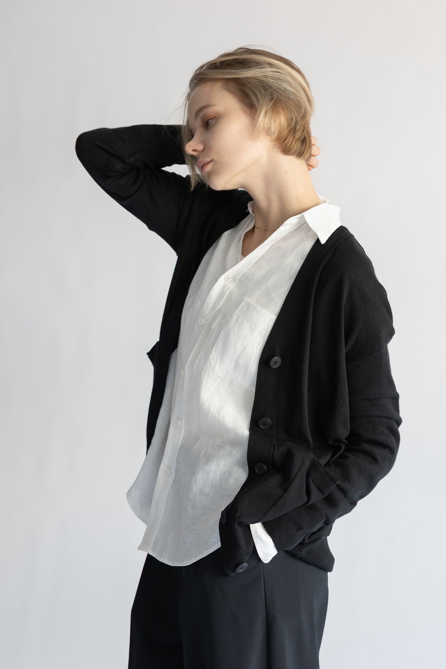 24AW Silk cashmere cardigan with pockets /CT24118