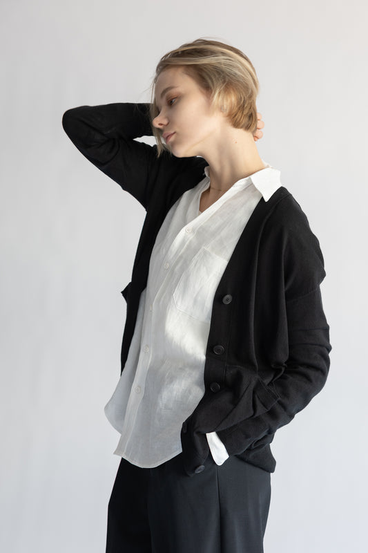 24AW Silk cashmere cardigan with pockets /CT24118