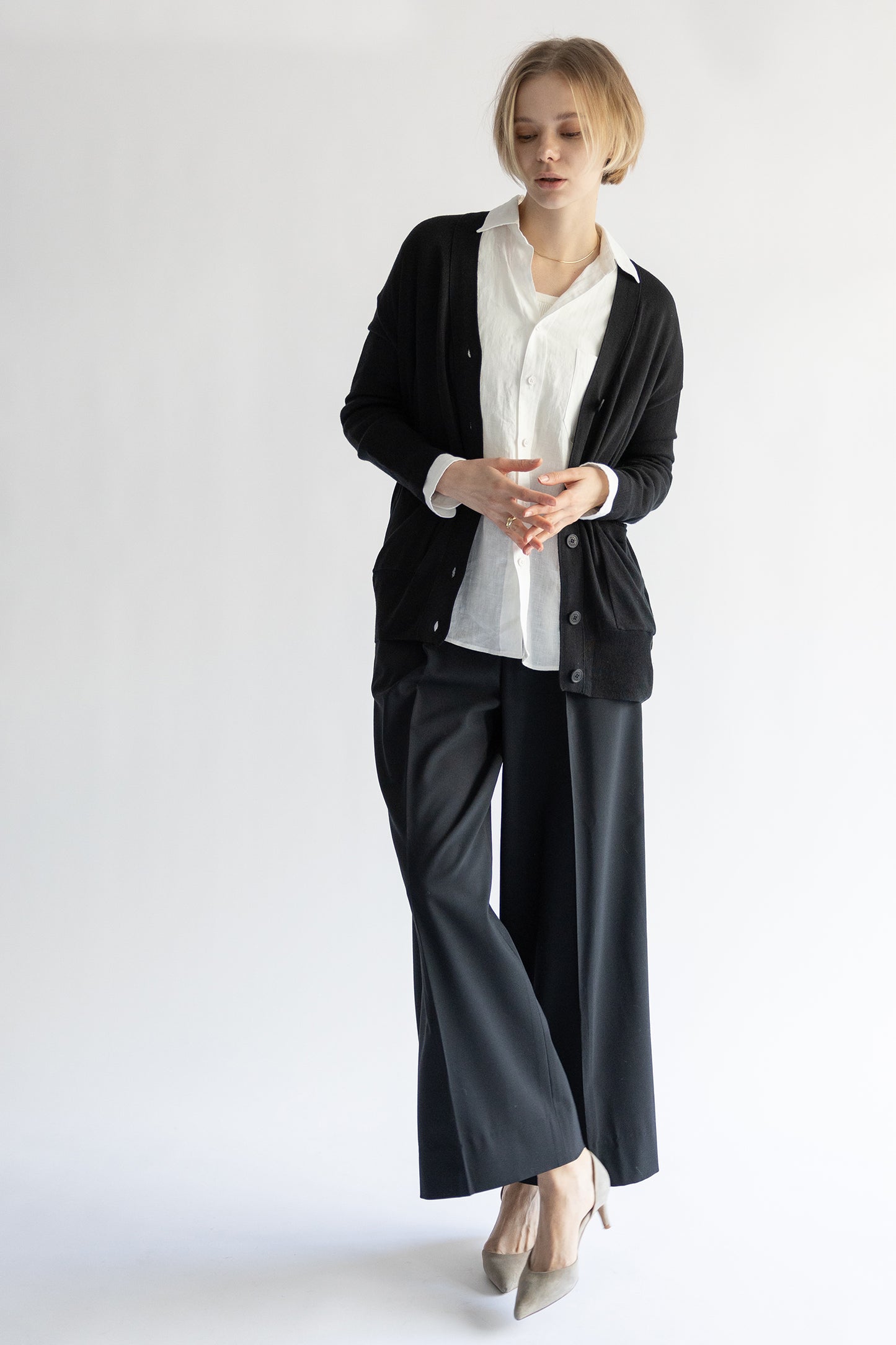 24AW Silk cashmere cardigan with pockets /CT24118