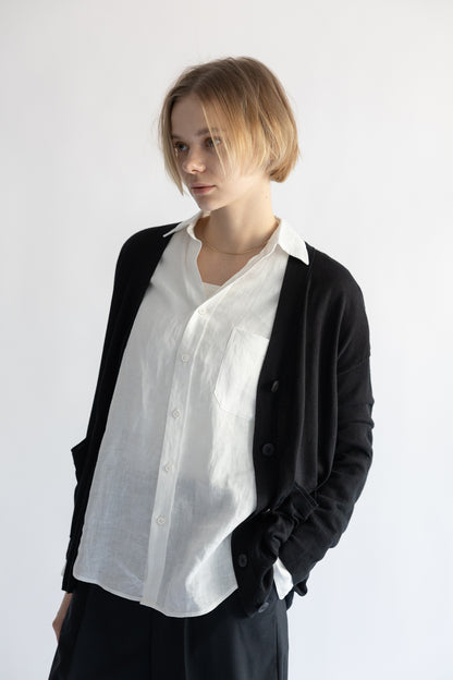 24AW Silk cashmere cardigan with pockets /CT24118