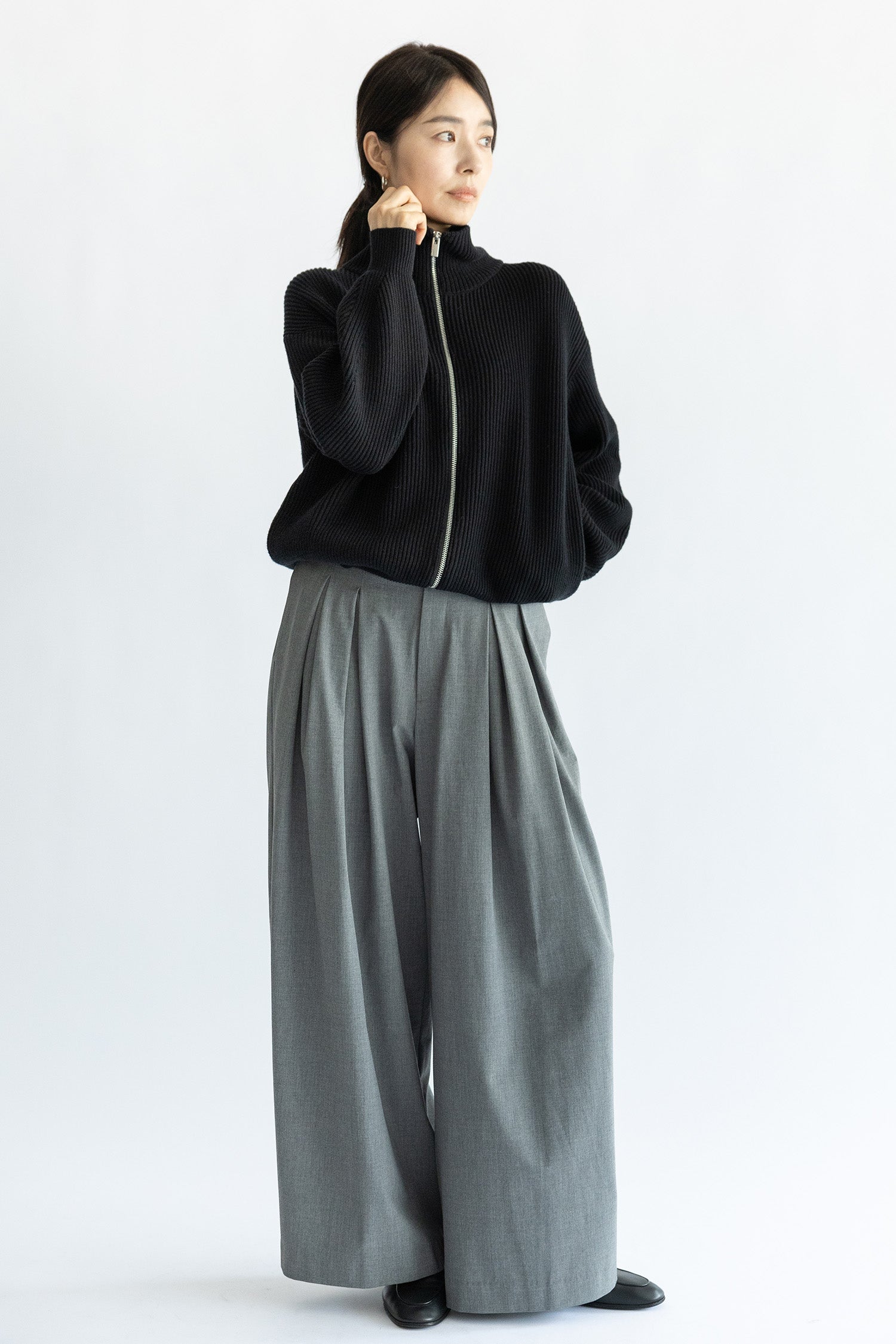 Re Stock Veste côtelée en coton et cachemire  /CT24121