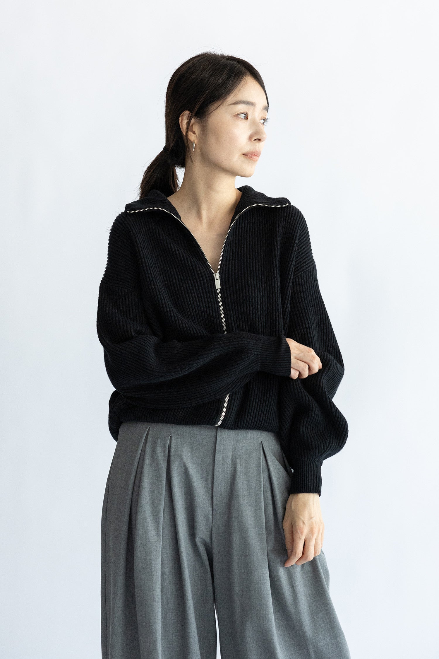 Re Stock Veste côtelée en coton et cachemire  /CT24121