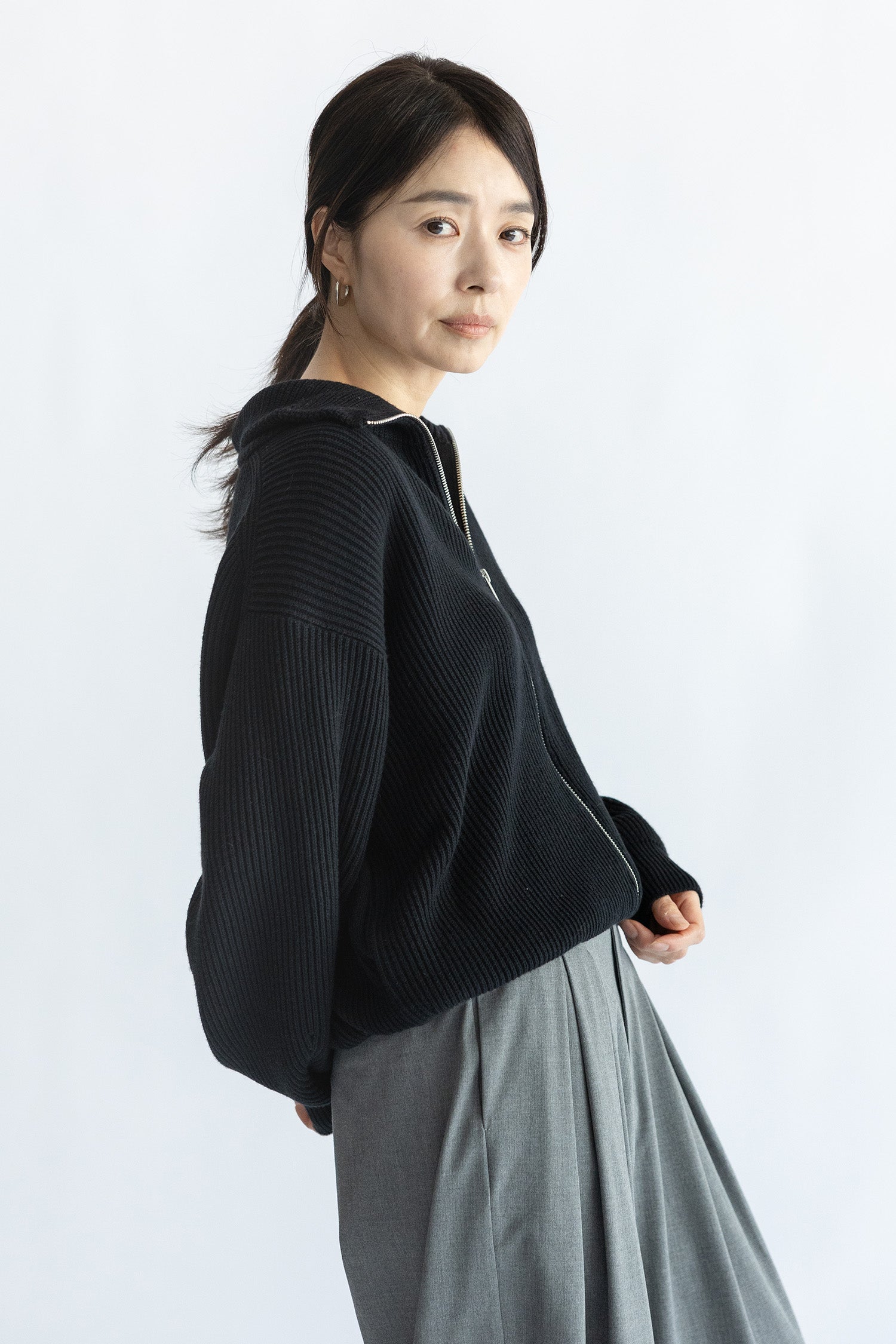 Re Stock Veste côtelée en coton et cachemire  /CT24121