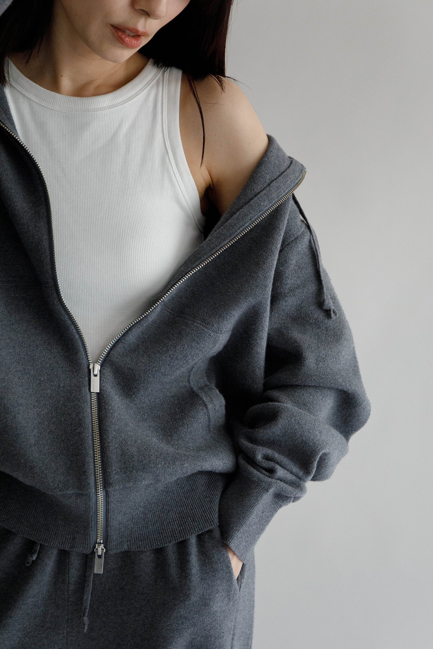 24SS Cotton cashmere zip hoodie  /CT24122【CP04】