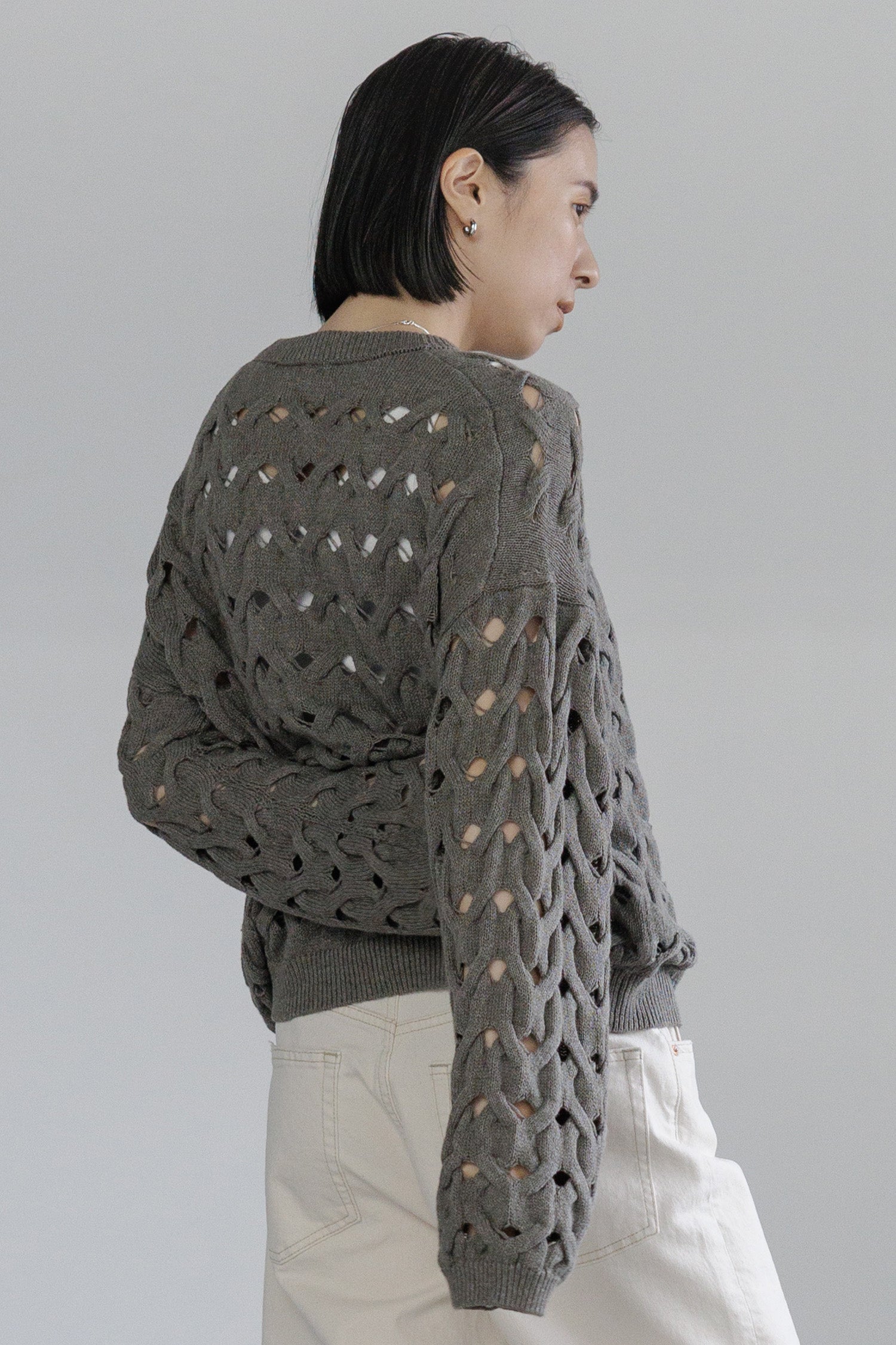 24SS Cotton linen cable-knit pullover /CT24127