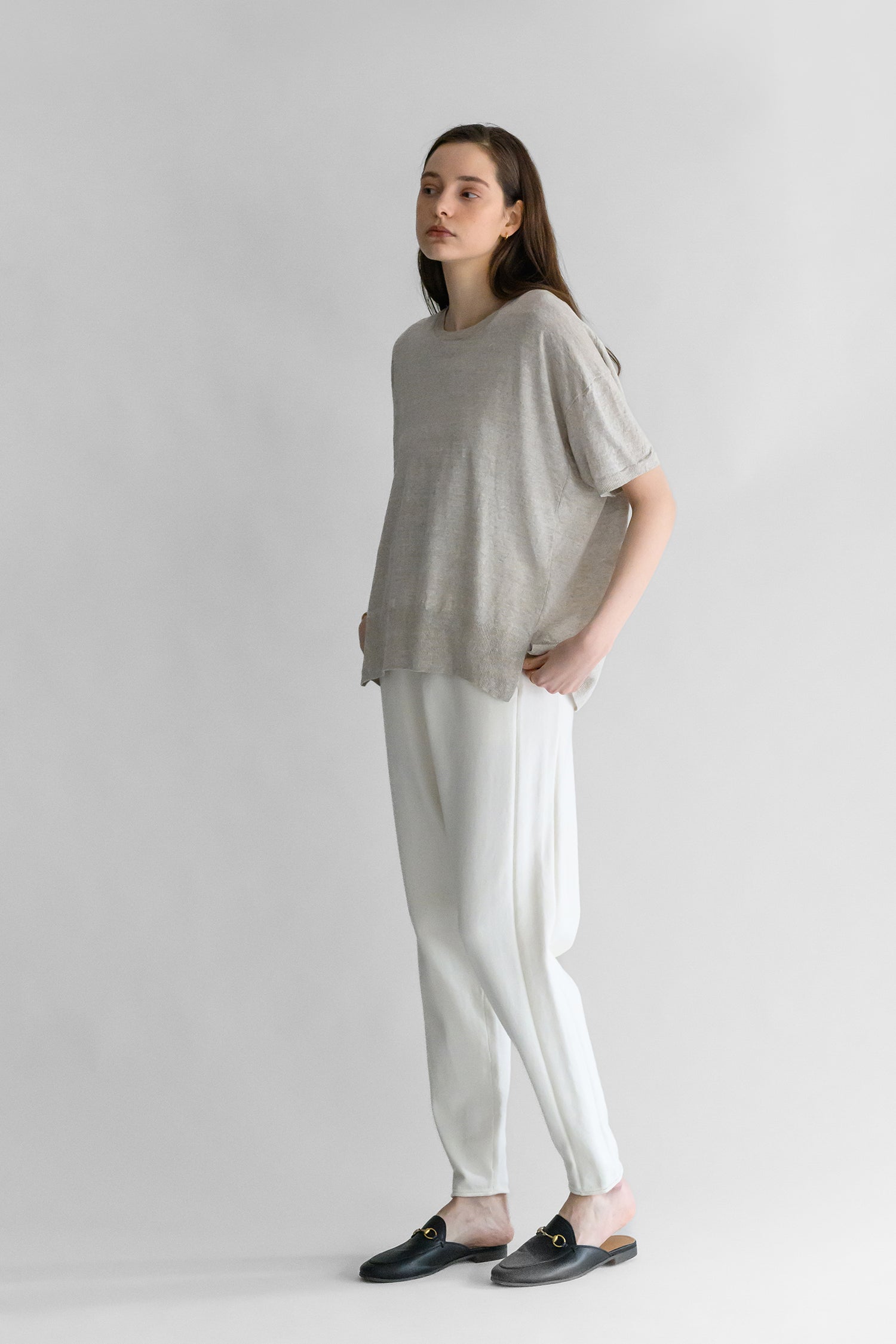 Pull à demi-manches en lin /CT24131