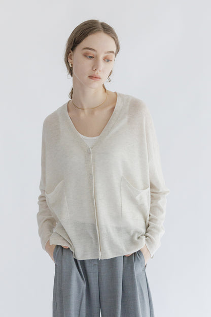 24AW Light cashmere oversized cardigan /CT24303